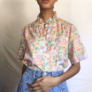 Vintage Floral Button-Up